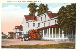 Vintage Postcard 1920's Old Riverside Club House Penns Grove New Jersey S.R. Bow