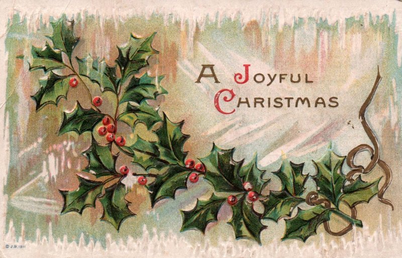 A Joyful Christmas - Embossed - c1908