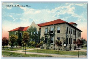 1915 High School Building Meridian Mississippi MS Posted Antique Postcard