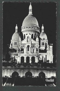 1969 RPPC* Basilica Of The Sacred Heart Of Paris Illuminated Posted