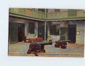 Postcard Courtyard and Prison Rooms in the Cabildo, New Orleans, Louisiana