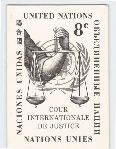 Postcard United Nations 8 cent, Cour International De Justice