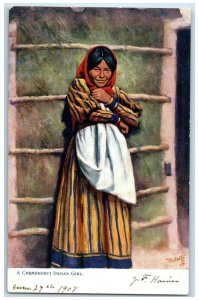 1908 A Chemehuevi Indian Girl Oilette Tuck's Posted Antique Postcard