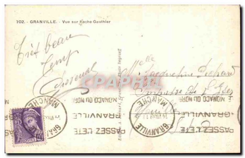 Old Postcard Granville View Roche Gauthier