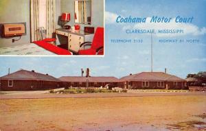 Clarksdale Mississippi Coahama Motor Court Multiview Vintage Postcard K34044