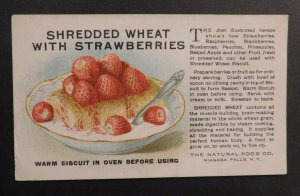 Mint USA Advertisement Postcard Shredded Wheat with Strawberries Natural Food Co