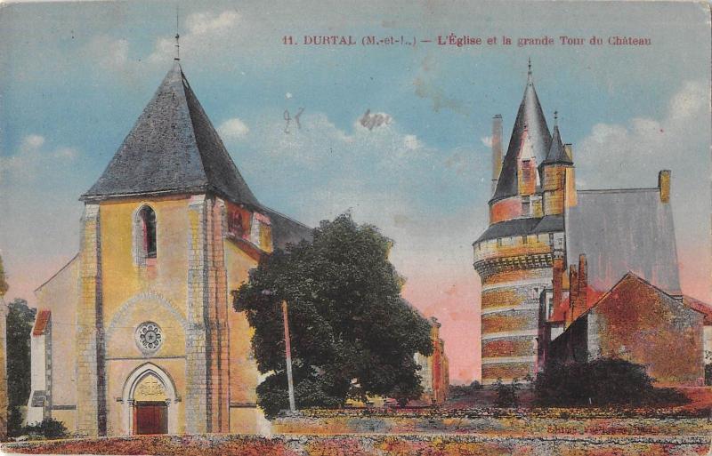 BF9428 durtal m et l l eglise et la grande tour du chate france      France