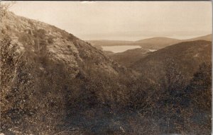 Eagle Lake from Sargents Mt, Mt Desert Maine RPPC CA Townsend Photo Postcard X11