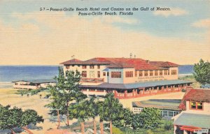 PASS-A-GRILL FLORIDA~BEACH HOTEL & CASINO ON GULF OF MEXICO~1938 POSTCARD