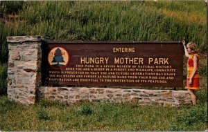 Entrance Sign Hungry Mother Park Vintage Postcard J66