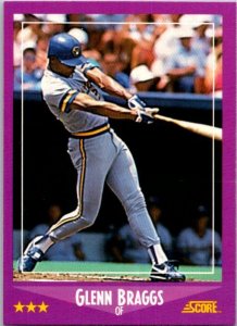 1988 Score Baseball Card Glenn Braggs Milwaukee Brewers sk20614