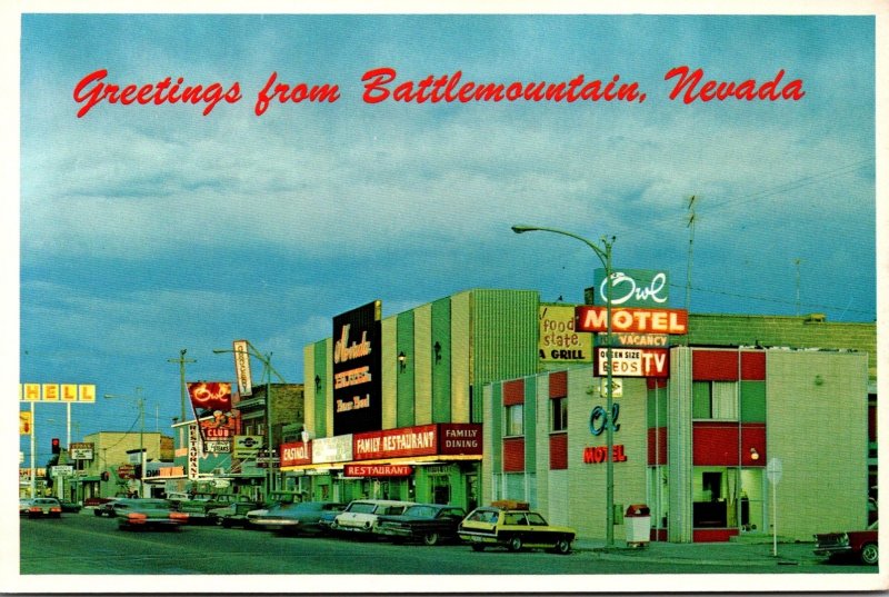 Nevada Battlemountain Greetings Showing Main Street Business Section