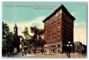 1915 The Bank of Hamilton Corner of King Street Hamilton Canada Postcard