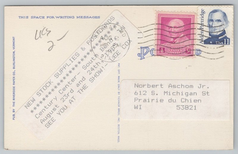 Ship~Roosevelt Ferry Of Lake Champlain Transportation~Vintage Postcard 