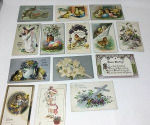 Raphael Tuck Easter Postcards Lot of 14 Chicks Rabbits Flowers