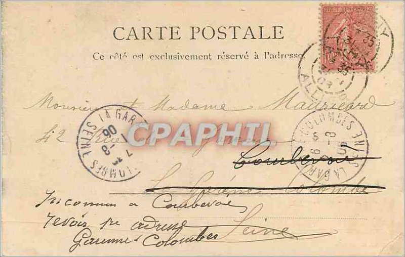 Postcard Old Vichy Les Sources des Celestins (map 1900)