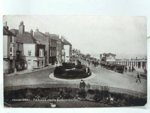 Parade from Beach Hotel Deal Kent Vintage Postcard c1920 BeachBrow B&B