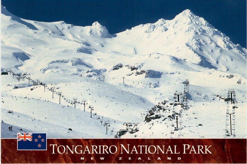 Postcard with photo of Turoa skifield in New Zealand.