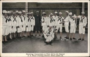 Great Lakes Illinois IL WWI U.S. Naval Training First Aid Vintage Postcard