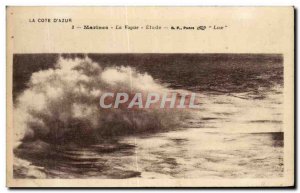 Old Postcard Marines Wave Study La Cote D & # 39Azur