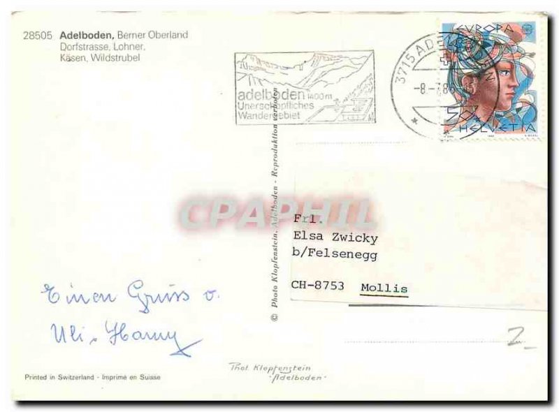 Postcard Modern Adelboden Berner Oberland