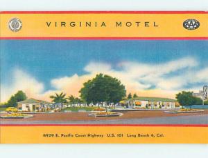 Unused Linen VIRGINIA MOTEL Long Beach California CA M5992