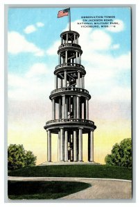 Vintage 1940's Postcard Observation Tower National Military Park Vicksburg MS