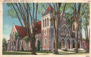 Vintage Postcard 1946 Methodist Church Glen Falls New York T.J. Kennedy Co. Pub.