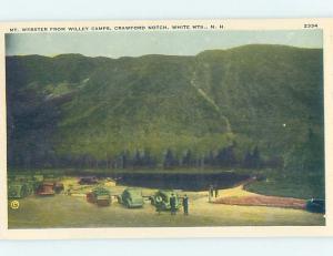 1940's CARS PARKED AT WILLEY CAMP Crawford Notch In White Mountains NH AD6486