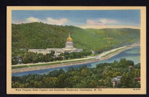 West Virginia CHARLESTON State Capitol and Kanawha Boulevard ~ Linen