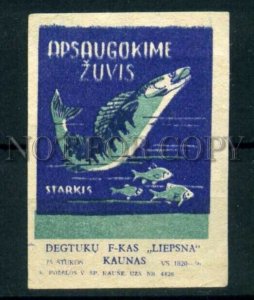 500416 USSR FISH FISHING Lithuania Kaunas match label