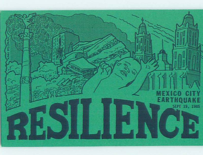 1985 EARTHQUAKE RESILIENCE SURVIVORS POSTCARD Mexico City Mexico H9483-12