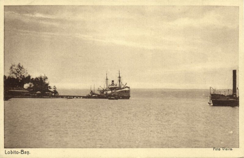 angola, LOBITO, Bay Scene with Steamer (1920s) Postcard