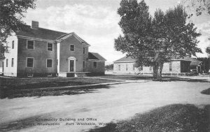 Community Bldg & Office, Indian Reservation, Fort Washakie, WY Vintage Postcard