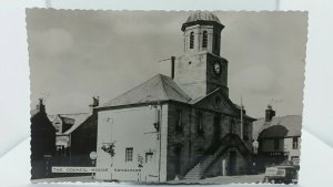 Vintage Postcard The Council House / Town Hall Sanquhar also Hotel J Lees Store