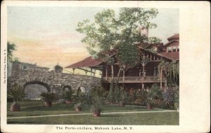 Mohonk Lake New York NY Porte-cochere c1910 Vintage Postcard