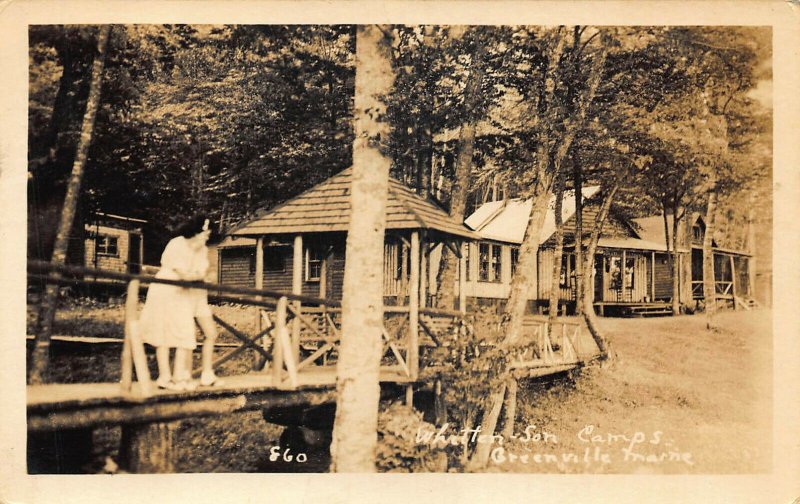 Greenville ME Whitten & Son Camps Real Photo Postcard