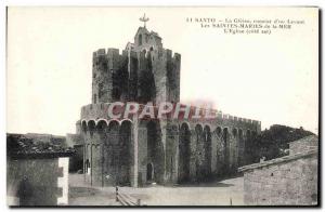 Old Postcard Les Saintes Maries de la Mer L & # 39eglise