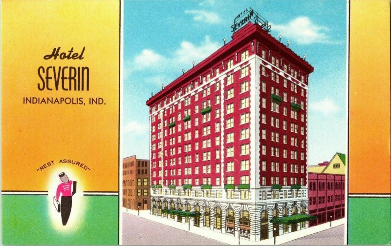 Hotel Severin Inianapolis Indiana Westhester Grill Postcard Vtg Union Station 