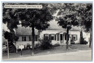 Elting Memorial Library New Paltz Exterior Scene Roadside New York NY Postcard