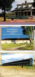 3~4X6 Postcards  WY, Wyoming  FORT LARAMIE  C.O. Quarters~Commissary~Barracks
