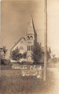 E76/ Vincent Ohio RPPC Postcard Washington Co Marietta 1909 Catholic Church