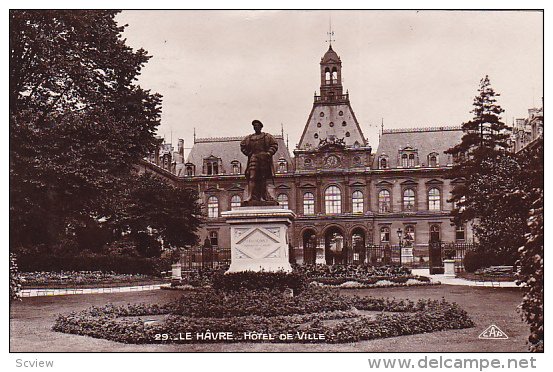 RP, Hotel De Ville, LE HAVRE (Seine Maritime), France, PU-1933