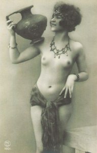 HR-10 - Handmade Risque Semi-Nude French Woman New Picture Postcard