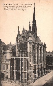 Vintage Postcard Paris La Ste-Chapelle Construite En Sur L'Ordre De St. Louis