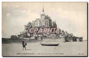 Old Postcard Mont Saint Michel Cote shooting south to I & # 39est La Digue fi...