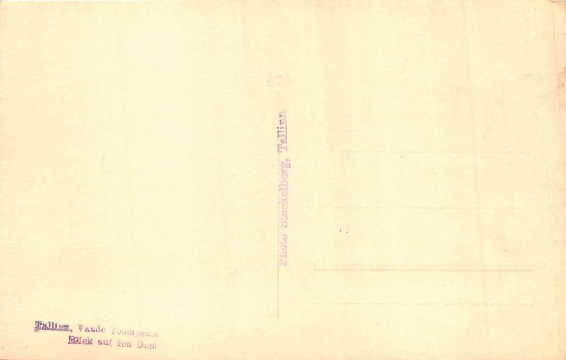 A086 Estonia Tallin Vaade Toompeare Swans Lake Houses trees vintage postcard