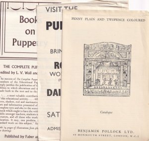 Puppet Theatre Programme Old London Exhibition Handbill Booklist Bundle