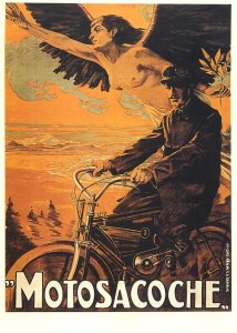 Motosachoche motorcycle advertising poster modern postcard