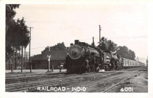 Indio California Railroad Station Real Photo Vintage Postcard AA38054